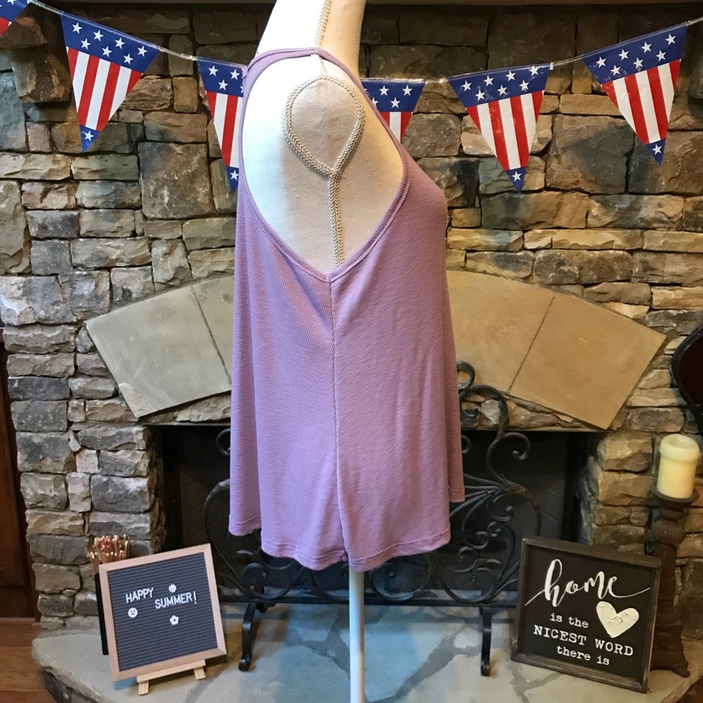 Free People Sleeveless Ribbed Racerback Swing Tank - Picture 4 of 6
